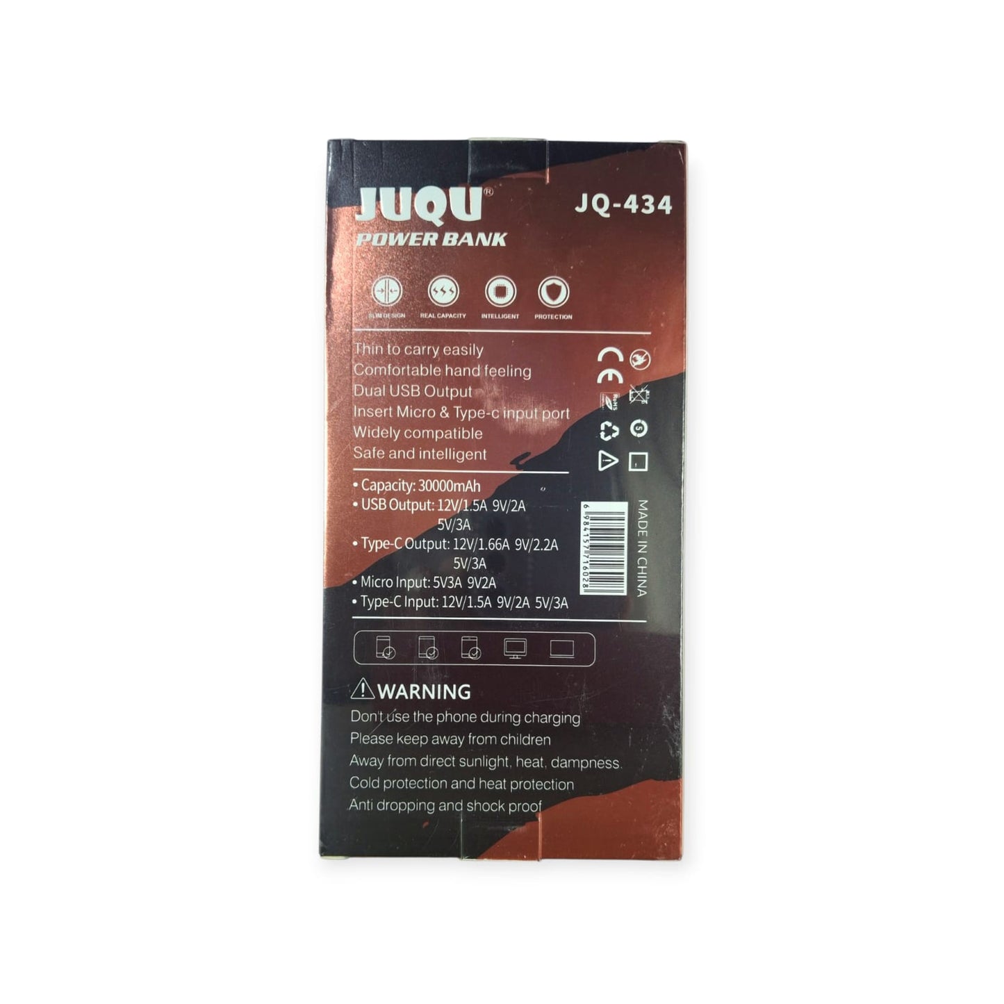 Power Bank JUQU 30.000 mAh Carga Rápida 22.5W