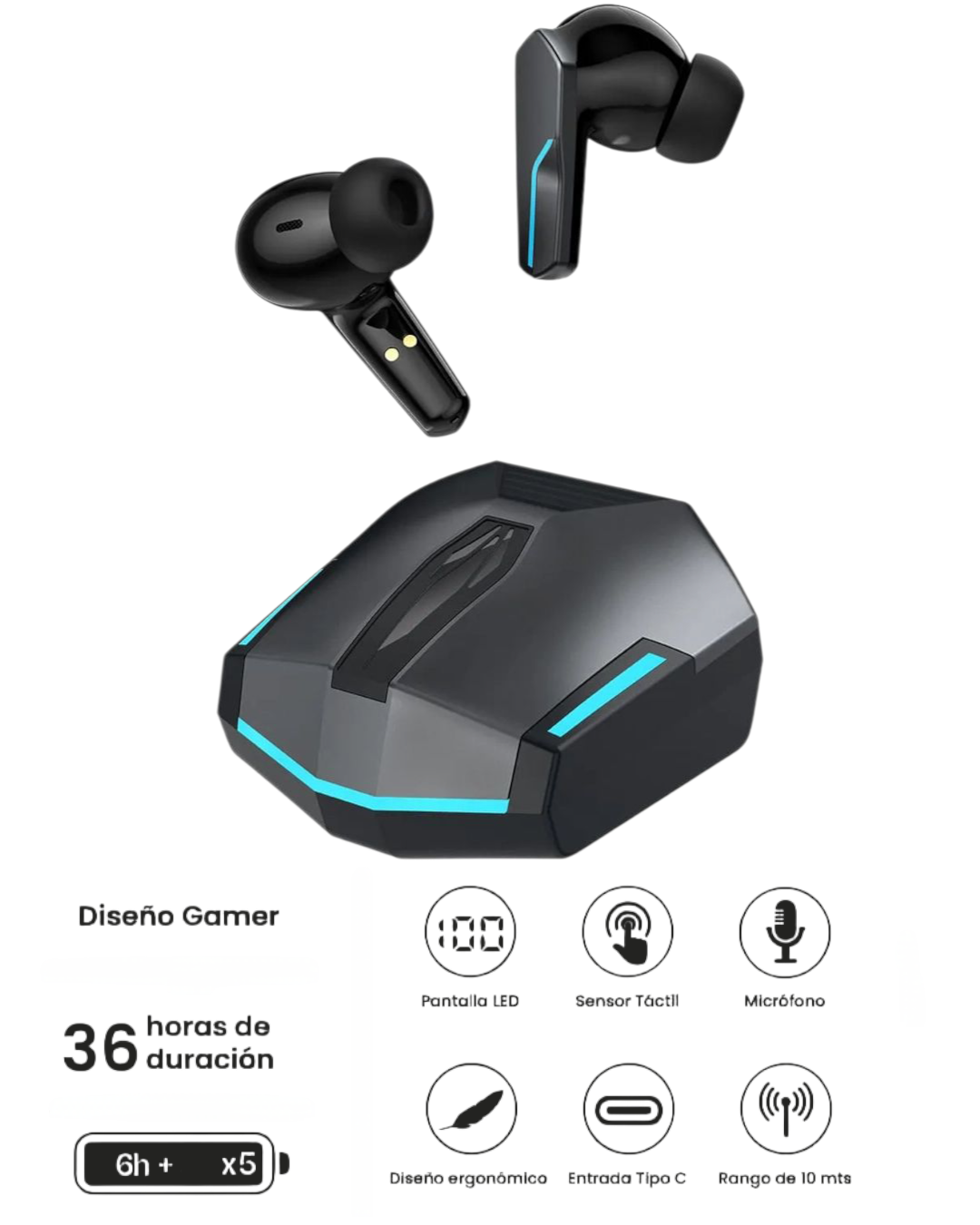 Audífonos Bluetooth Gamer T7 Movisun