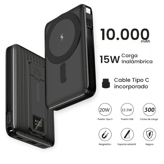 Power Bank inalámbrica 10.000 mAh I-1010 Movisun